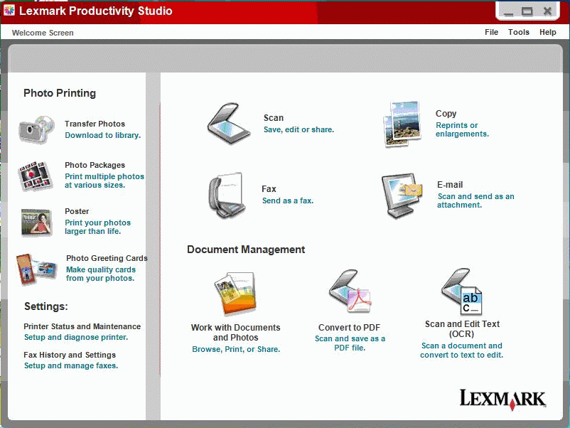 lexmark productivity studio download